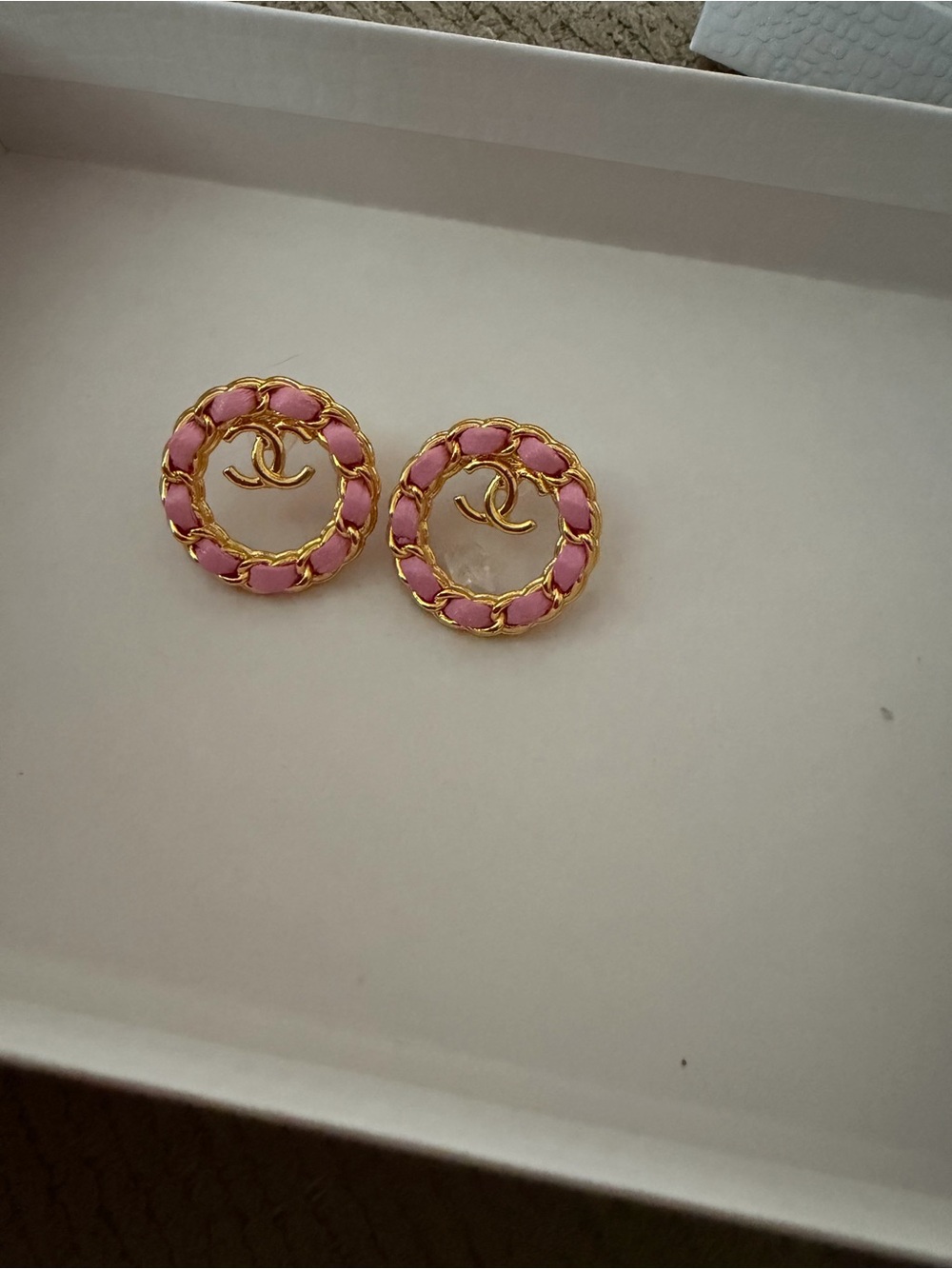 Gold and Pink Circle Link Post Earrings – Fashion Jewelry, NWT